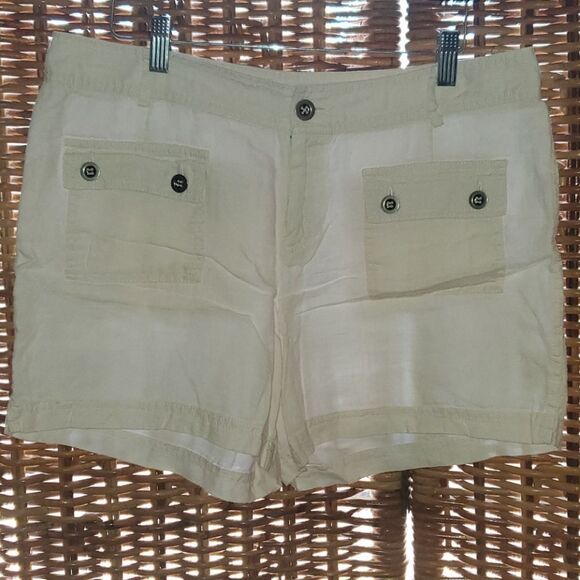 INC White Linen Shorts 12 - Picture 1 of 4